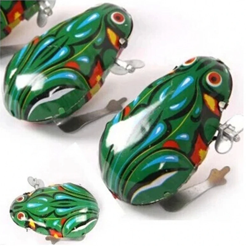 Vintage And Collectible Toys - Vintage Tin Clockwork Jumping Frog Toy