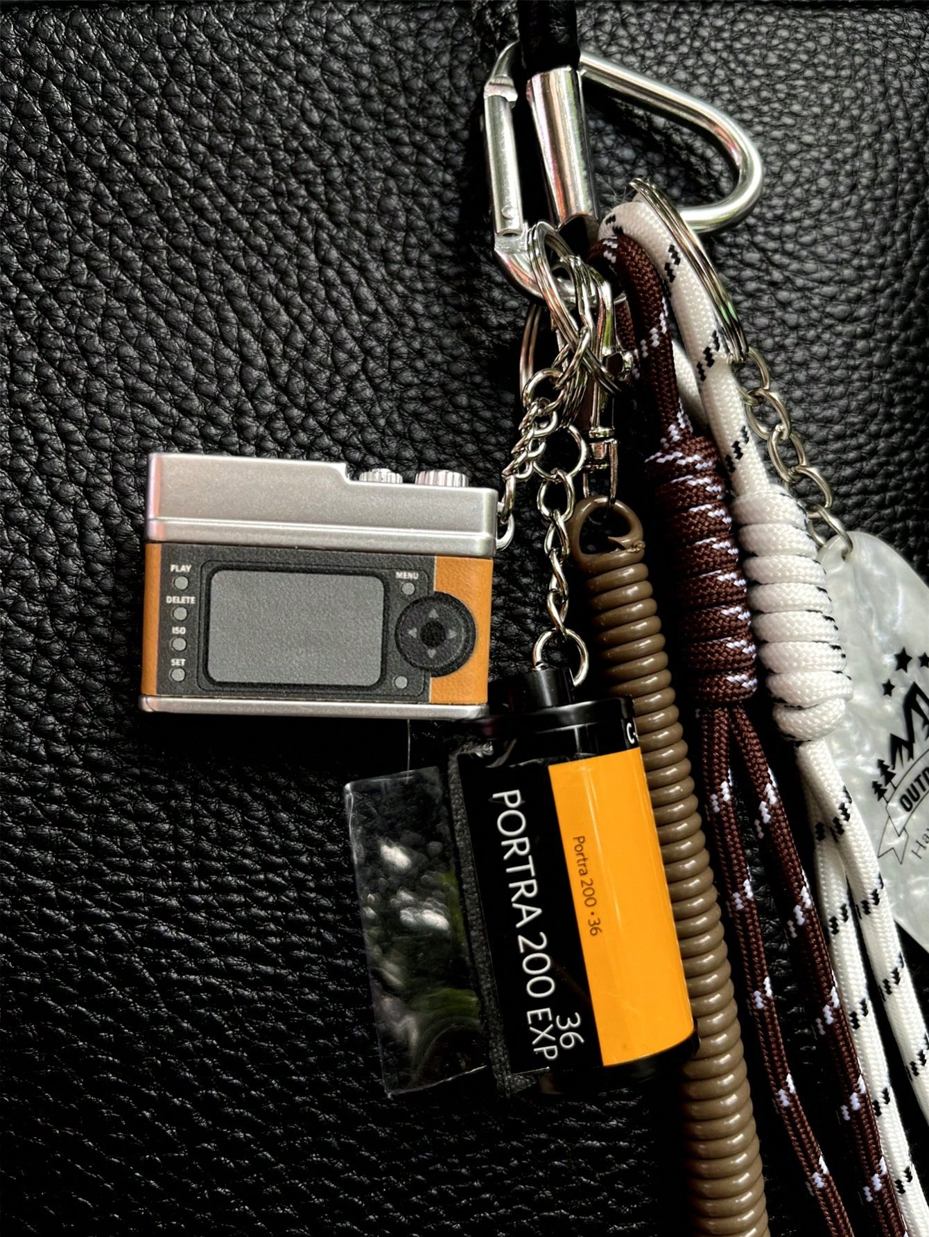Vintage Collectible Figures - Retro Mini Camera Keychain With Film