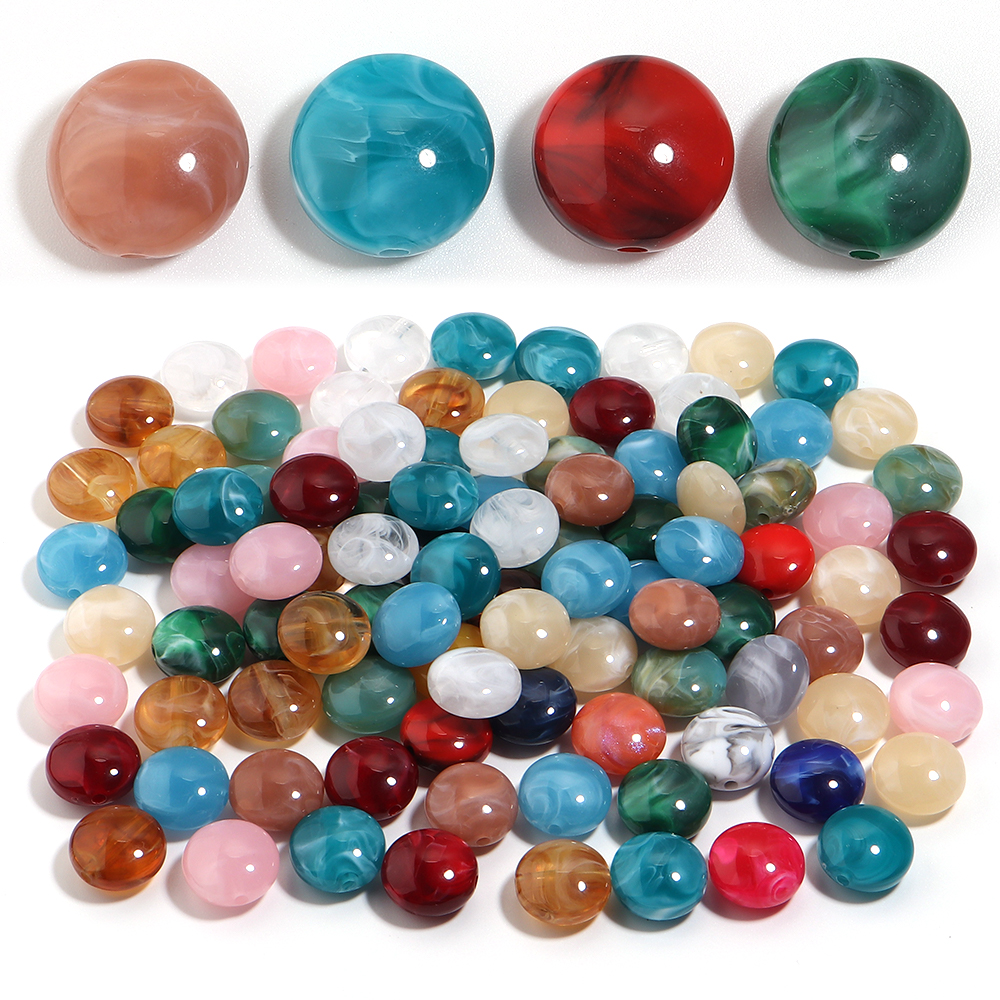 Vintage Collectible Marbles - 10pcs/lot Vintage Marbled Acrylic Beads Colorful