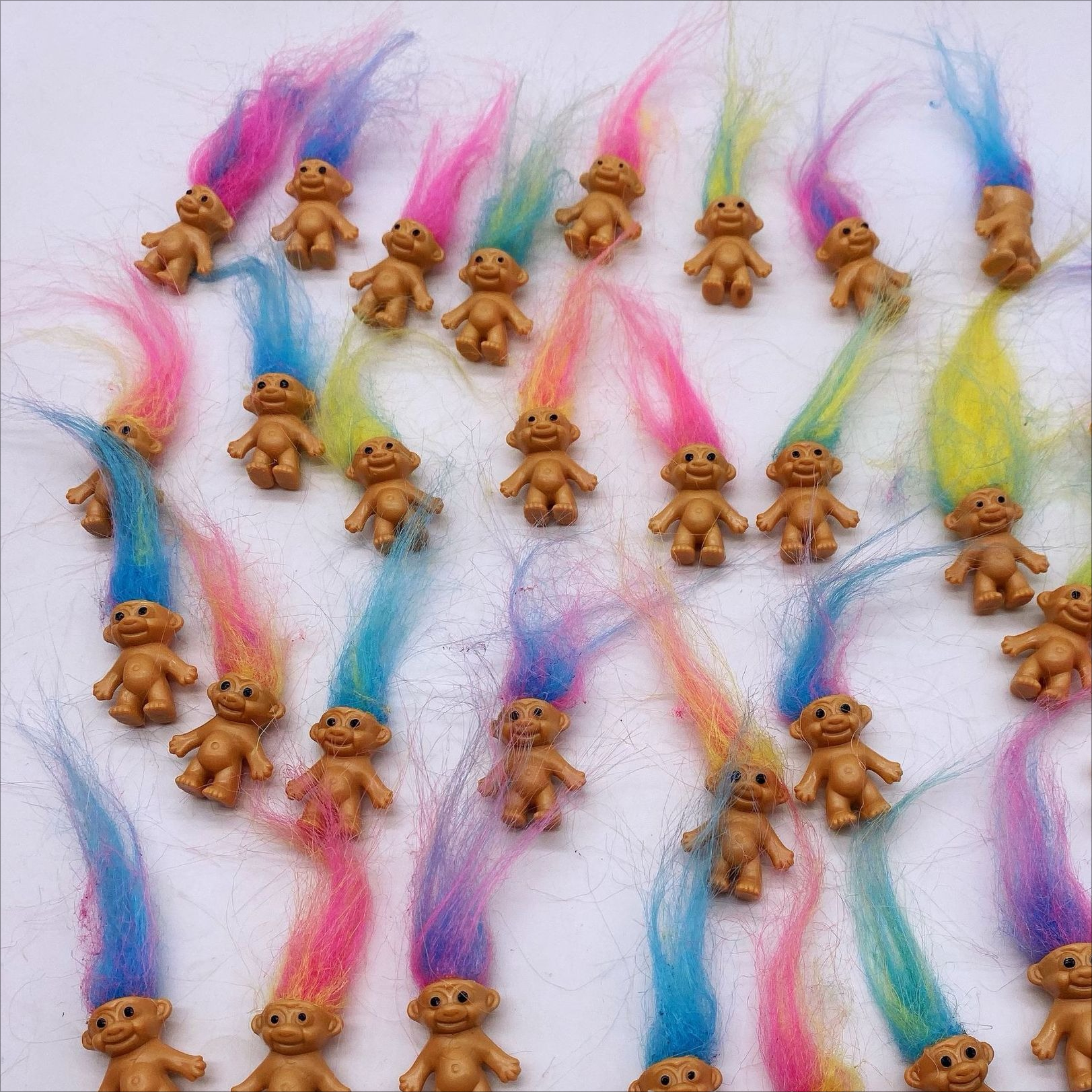Vintage Collectible Figures - Vintage Troll Dolls Colorful Lucky Doll