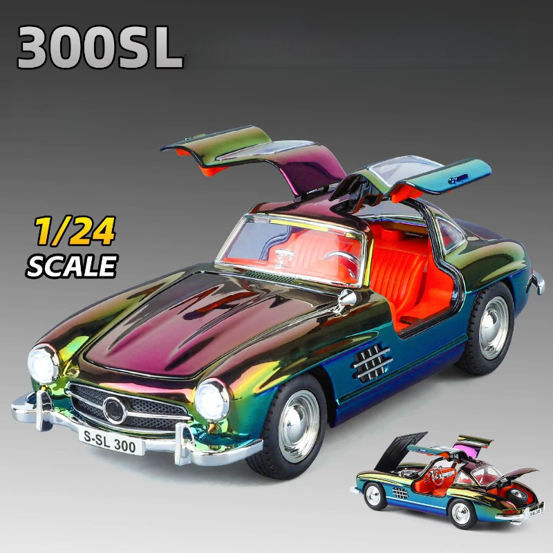 Vintage Collectible Toy Cars - 1:24 300SL Vintage Car Simulation Alloy