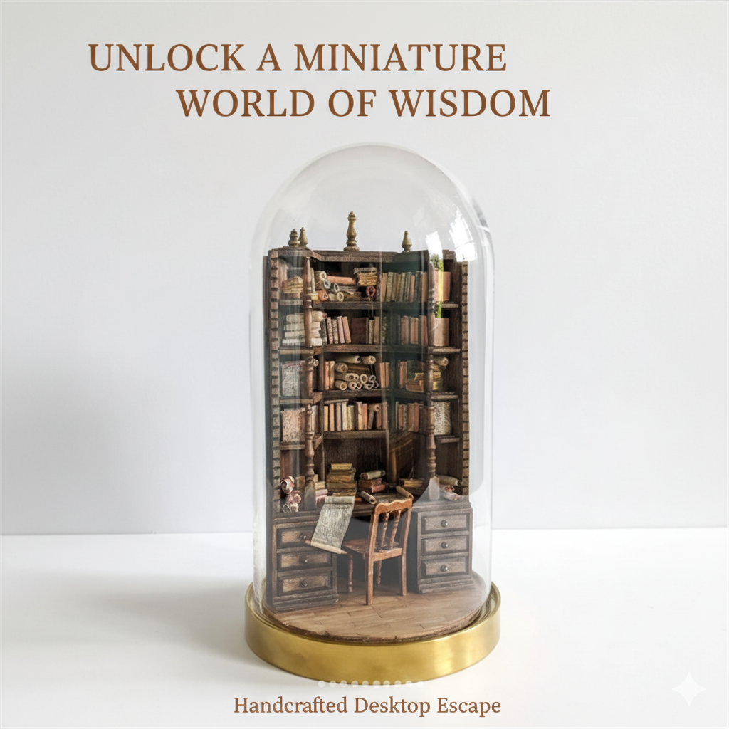 Vintage And Collectible Books - Miniature Bookcase Bookshelf Decoration With Glass