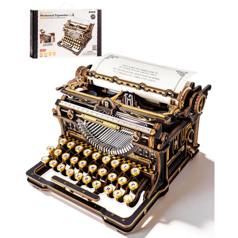Vintage And Collectible Toys - ROKR 3D Wooden Typewriter Puzzle –