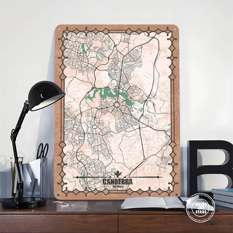 Canberra City Map Tinplate Pos - Canberra Vintage & Collectible Centre Reviews 评论和价格
