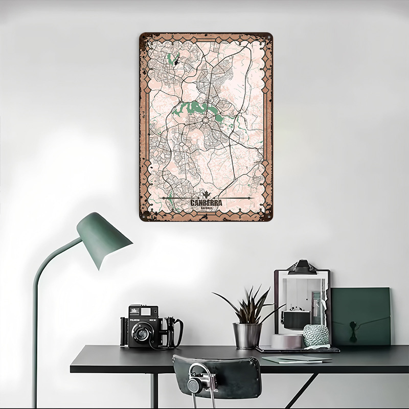 Canberra City Map Tinplate Pos - Canberra Vintage & Collectible Centre Reviews 评论和价格