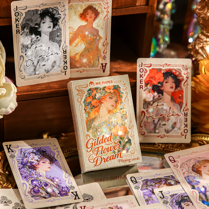 Mr.Paper 55pcs Gilded Flower D - Vintage Collectible Playing Cards 评论和价格