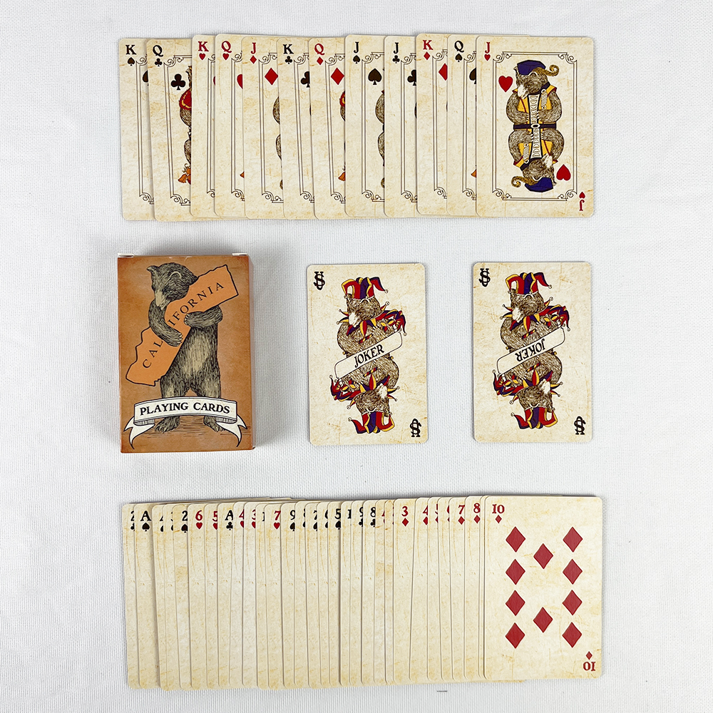 57x72mm Vintage Colourful Bear - Vintage Collectible Playing Cards 评论和价格