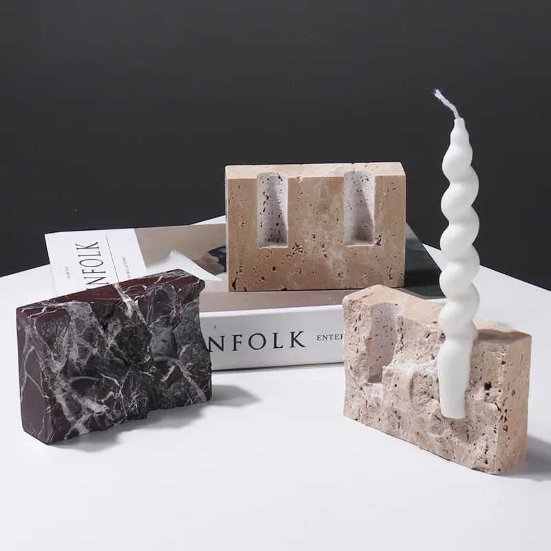 Natural Marble Stone Candle Ho - Vintage Collectible Marbles 评论和价格