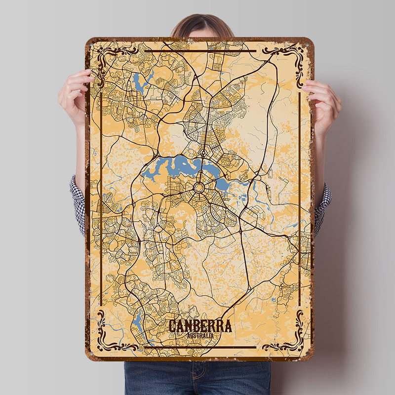 Canberra City Map Tinplate Pos - Canberra Vintage & Collectible Centre Reviews 评论和价格