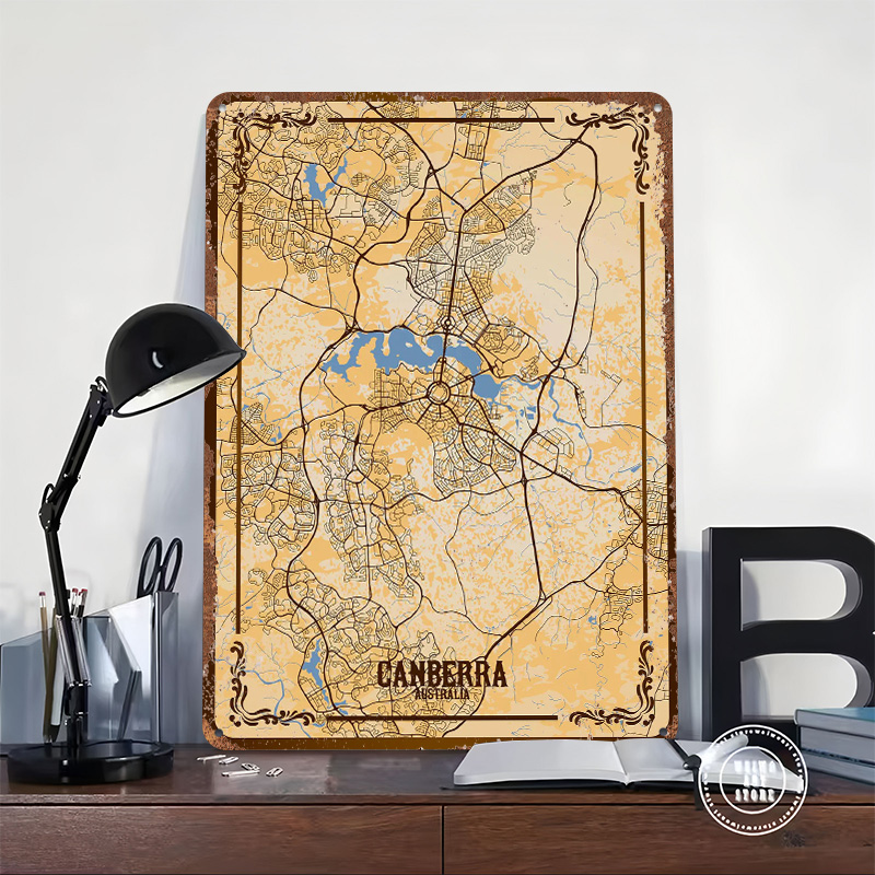 Canberra City Map Tinplate Pos - Canberra Vintage & Collectible Centre Reviews 评论和价格