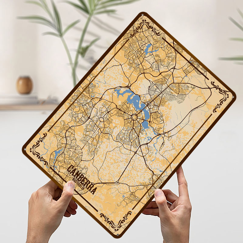 Canberra City Map Tinplate Pos - Canberra Vintage & Collectible Centre Reviews 评论和价格