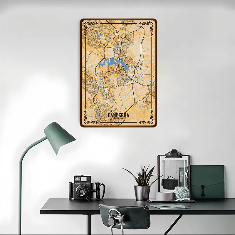Canberra City Map Tinplate Pos - Canberra Vintage & Collectible Centre Reviews 评论和价格