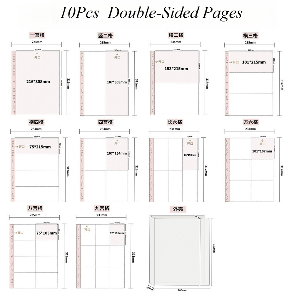 10Pcs A4 Double Sided Photo Sl - Polaroid Photo Album 评论和价格