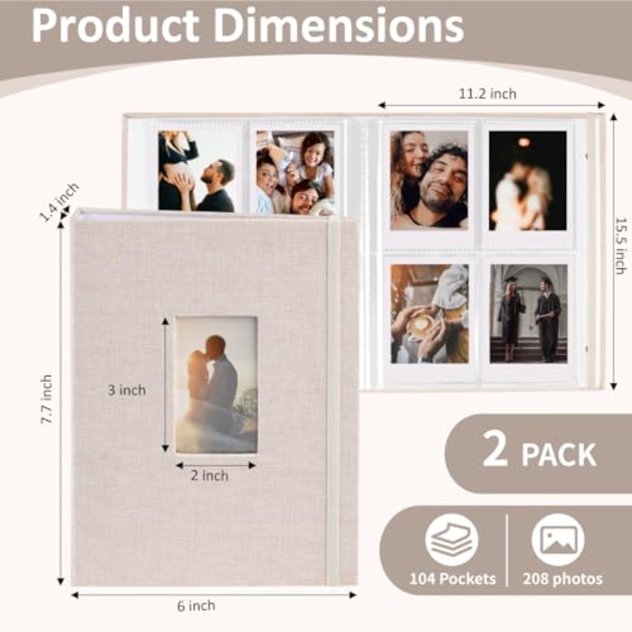 2PCS Polaroid Photo Album, 2x3 - Polaroid Photo Album 评论和价格