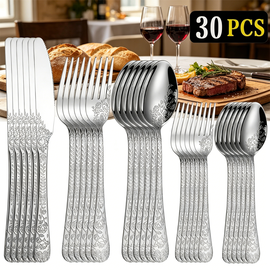 30-piece stainless steel cutle - Vintage Collectible Spoons 评论和价格