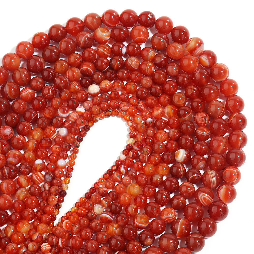 1 Strand Red Striped Agate Nat - Vintage Collector 评论和价格