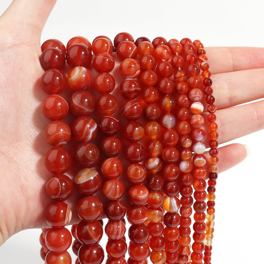 1 Strand Red Striped Agate Nat - Vintage Collector 评论和价格