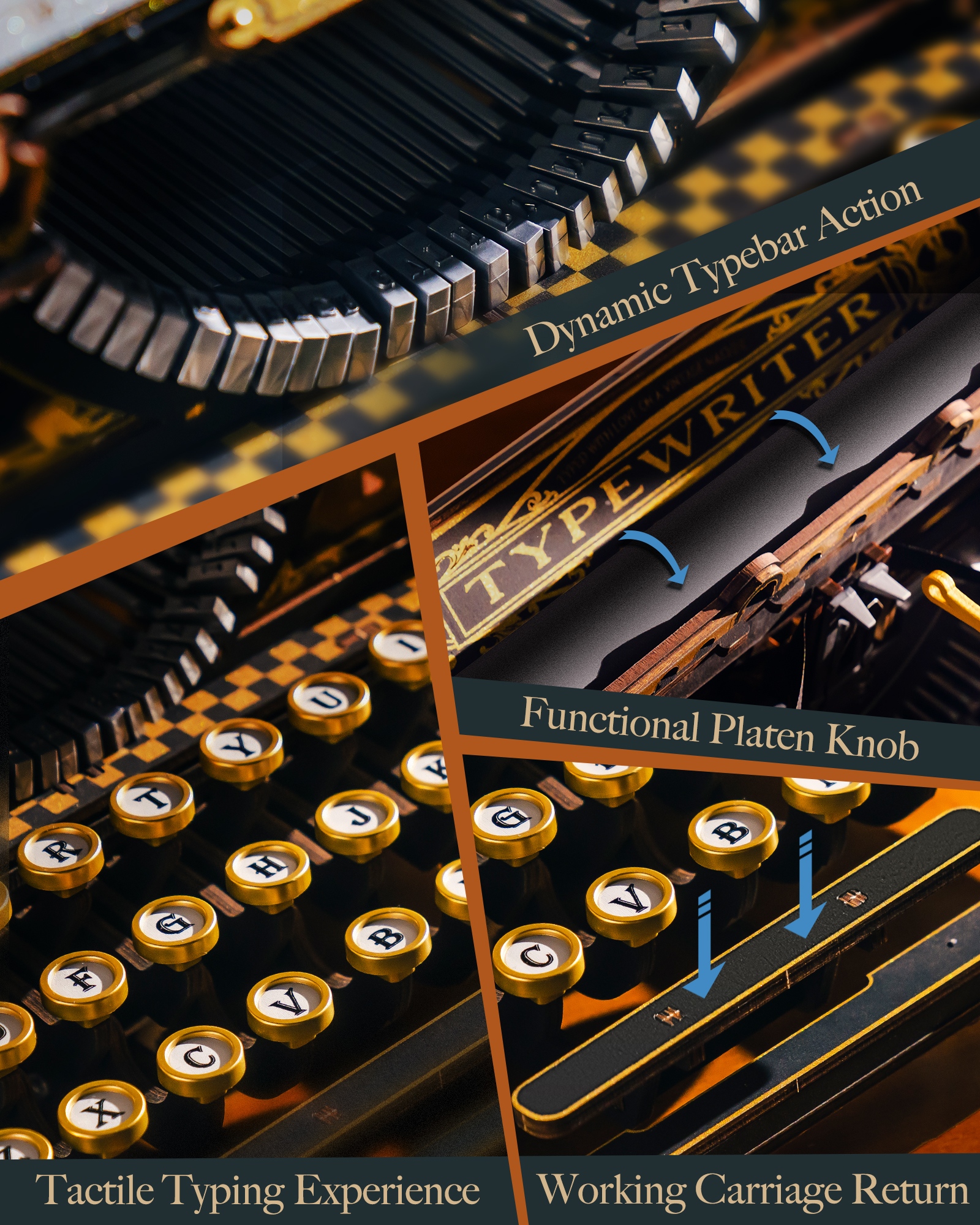 ROKR 3D Wooden Typewriter Puzz - Vintage And Collectible Toys 评论和价格