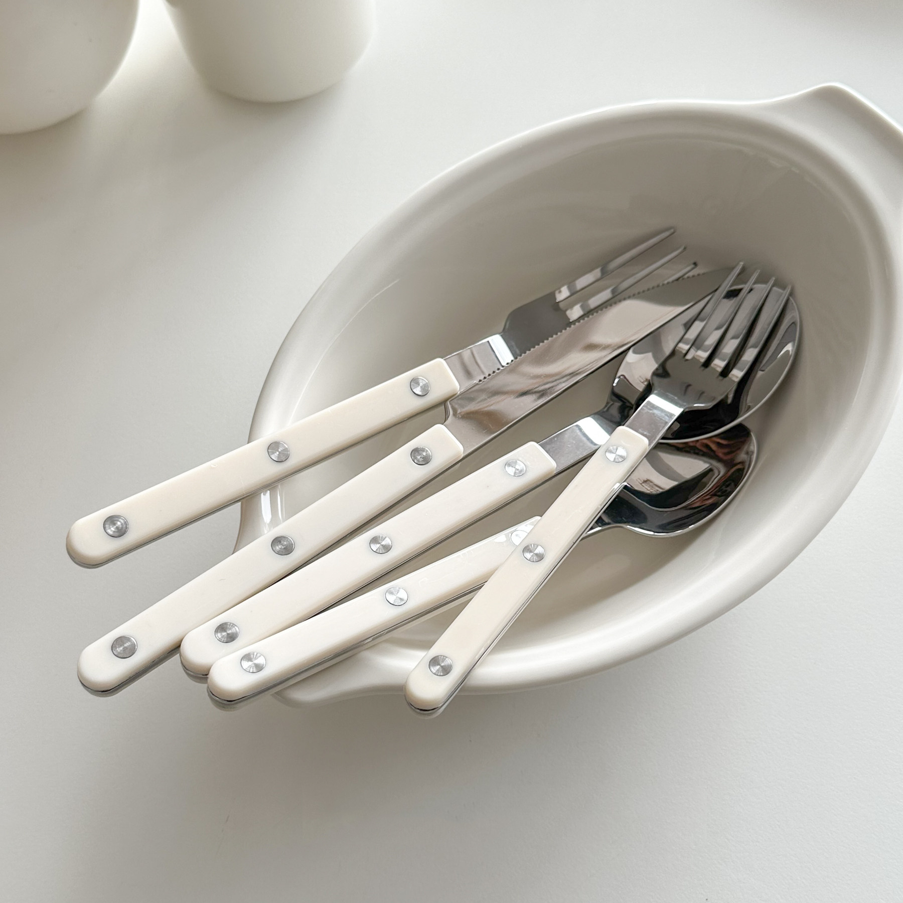French vintage milk white retr - Vintage Collectible Spoons 评论和价格