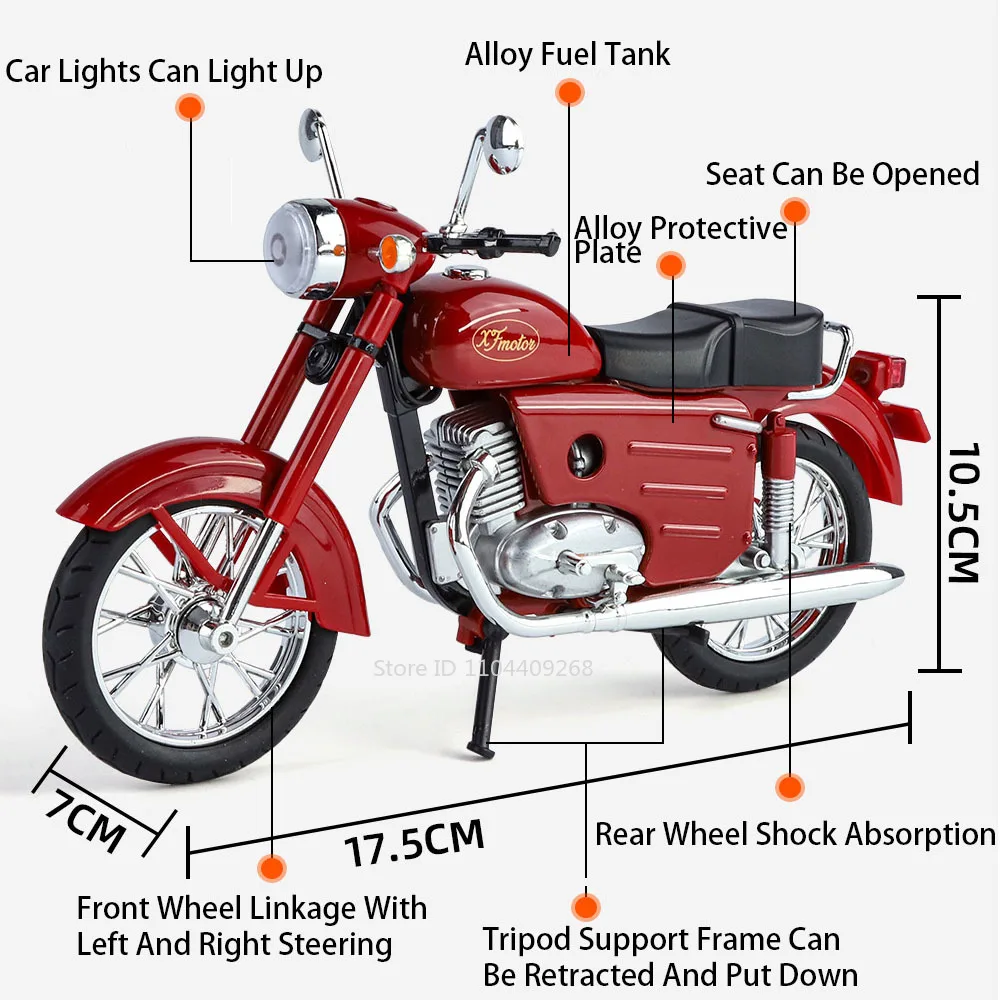 1:10 Scale XF250 Motorcycle Mo - Vintage Collectible Toy Cars 评论和价格